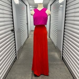 Jill Stuart Pink & Red Two-Piece Maxi Dress